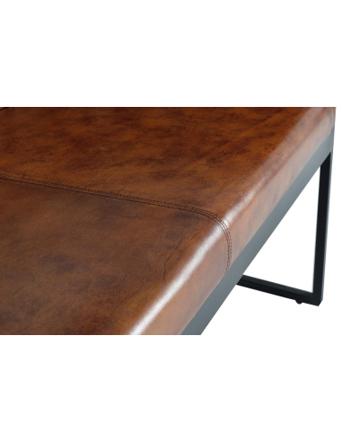 Sofá 2 plazas piel marrón capitoné