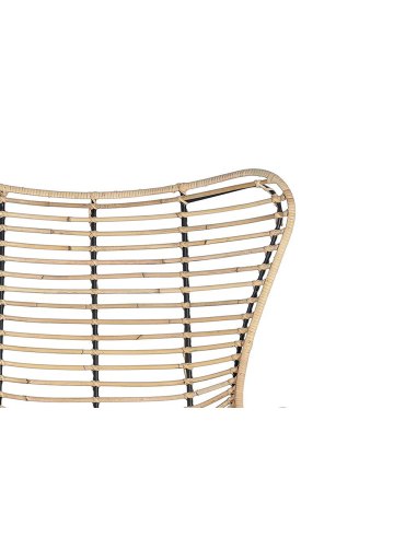 Set 2 sillas ratán y metal respaldo alto