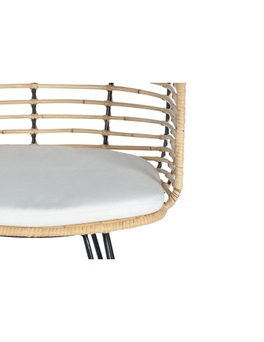 Set 2 sillas ratán y metal apoyabrazos