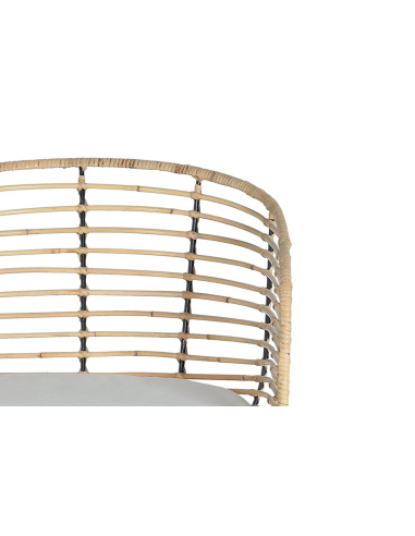 Set 2 sillas ratán y metal apoyabrazos