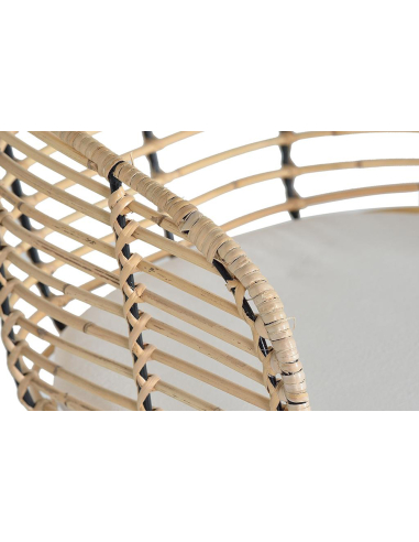 Set 2 sillas ratán y metal apoyabrazos