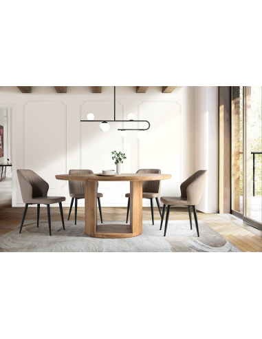 Mesa de comedor redonda abertura central