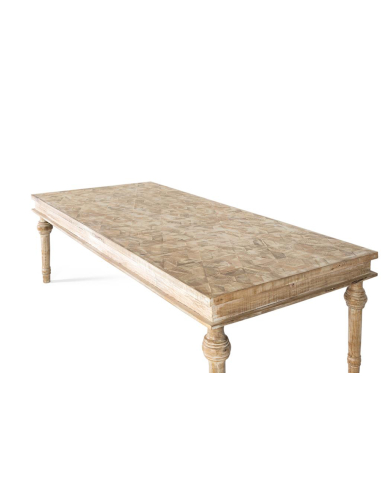 Mesa de comedor tapa recortes 200 cm.