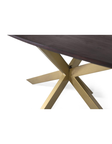 Mesa de comedor curva patas doradas