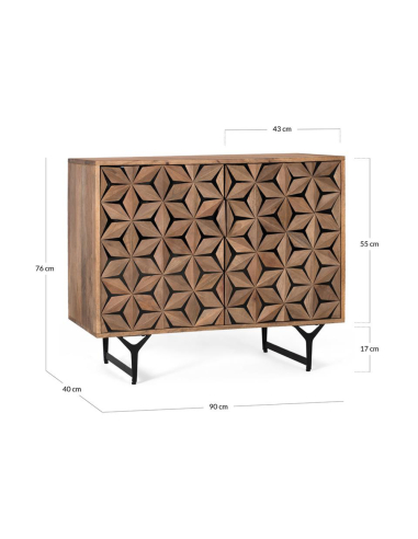 Aparador Akihito madera y negro Aparador Akihito madera y negro