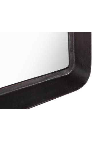 Espejo rectangular curvo marco metal