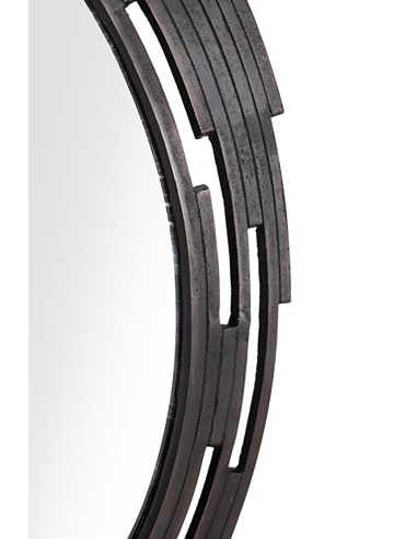 Espejo redondo marco aros de metal