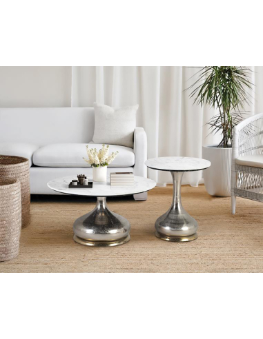 Set de 2 mesas auxiliares aluminio...