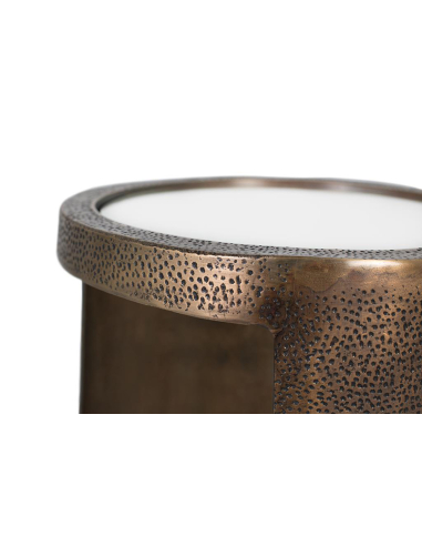 Mesa auxiliar metal punzado y espejo