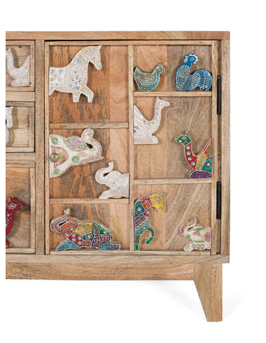 Cómoda Loira animales puerta y 5 cajones