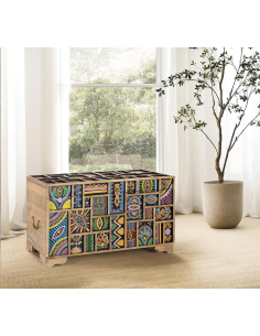 Baúl detalles pintados a mano