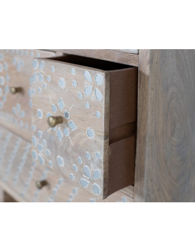 Mesita de noche 5 cajones pintados