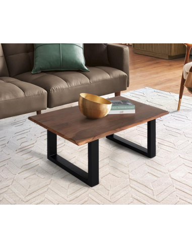 Mesa de centro acacia y metal