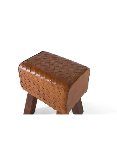 Taburete rectangular chico trenzado