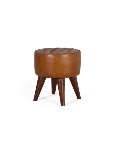 Taburete puff redondo trenzado