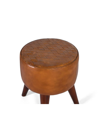 Taburete puff redondo trenzado