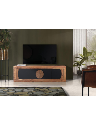 Mueble TV madera círculo 4 puertas