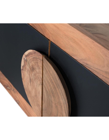 Mueble TV madera círculo 4 puertas