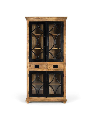 Vitrina madera con puertas metálicas