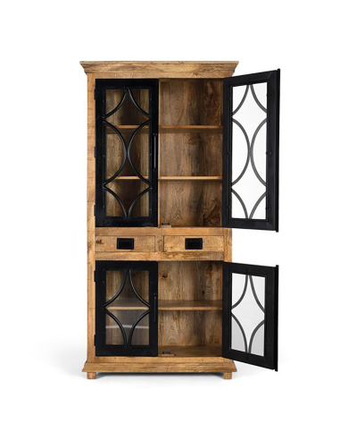 Vitrina madera con puertas metálicas