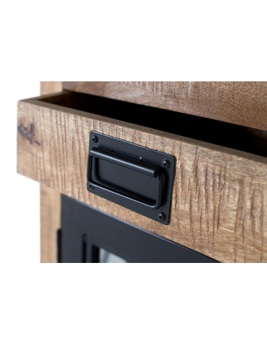 Vitrina madera con puertas metálicas