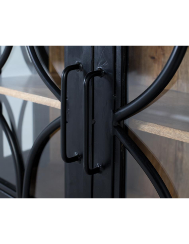 Vitrina madera con puertas metálicas