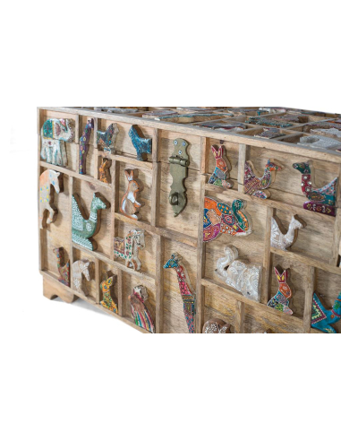 Baúl Loira animales calados pintado a...