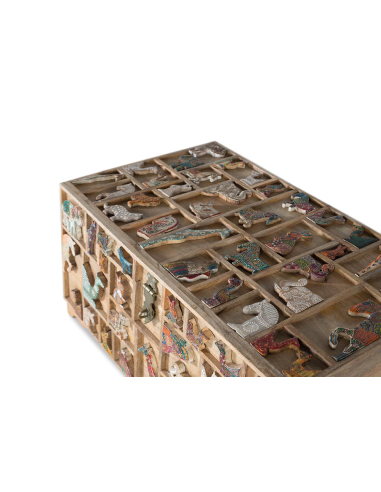 Baúl Loira animales calados pintado a...