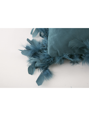 Set 2 cojines abstractos plumas azul