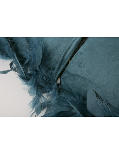 Set 2 cojines abstractos plumas azul