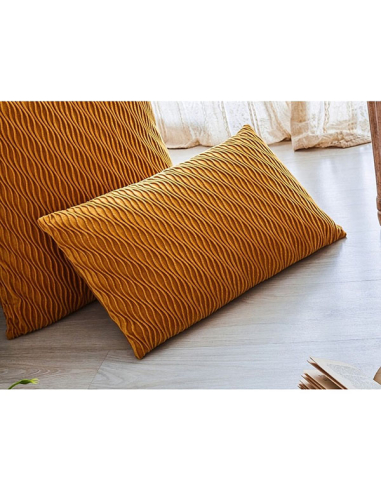 Set 2 cojines plisado ondas mostaza...
