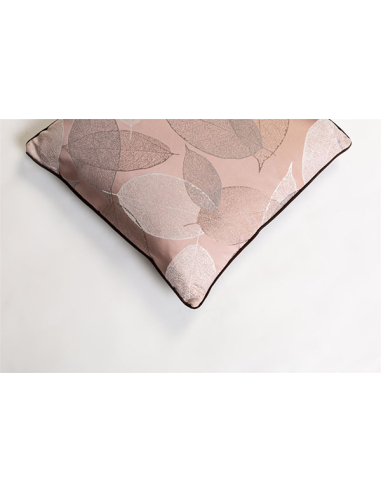 Set 2 cojines estampado hojas rosa...