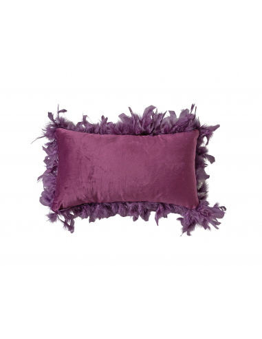 Set 2 cojines plumas púrpura rectangular