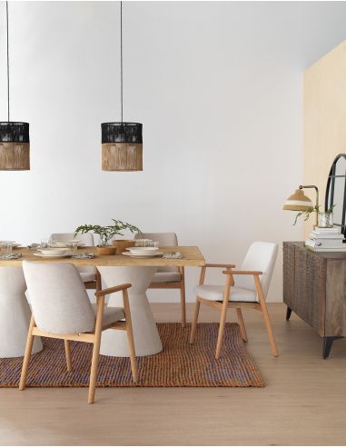 Set 4 sillones con brazo Sirena roble...