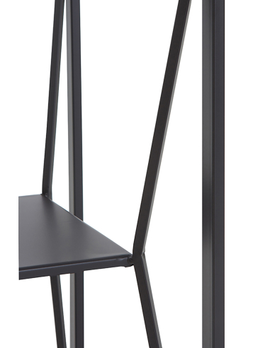 Mesa auxiliar metálica negra con cristal