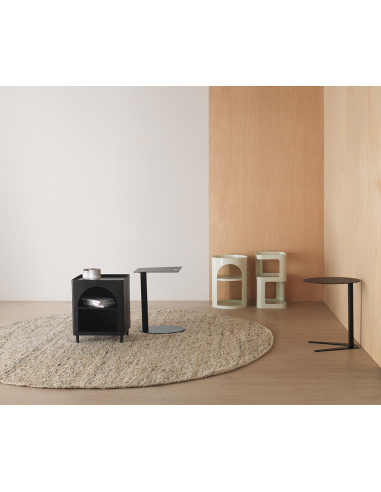 Mesa auxiliar metálica verde cubículos