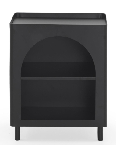 Mesa auxiliar metálica negra abertura...