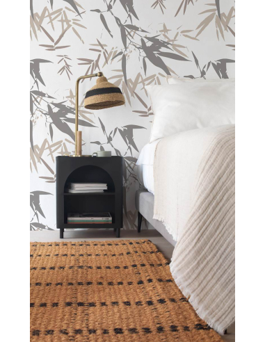 Mesa auxiliar metálica negra abertura...