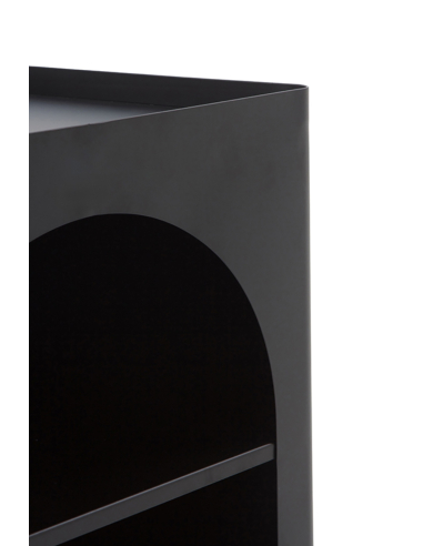 Mesa auxiliar metálica negra abertura...