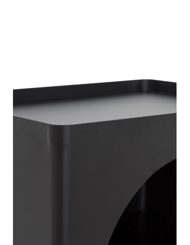 Mesa auxiliar metálica negra abertura...