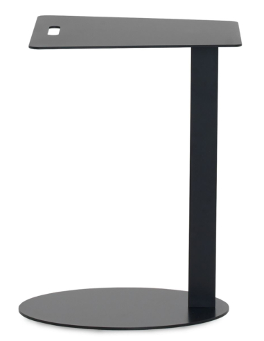 Mesa auxiliar metálica negra cuadrada