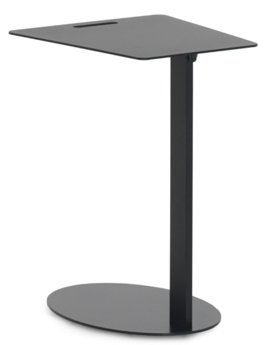 Mesa auxiliar metálica negra cuadrada