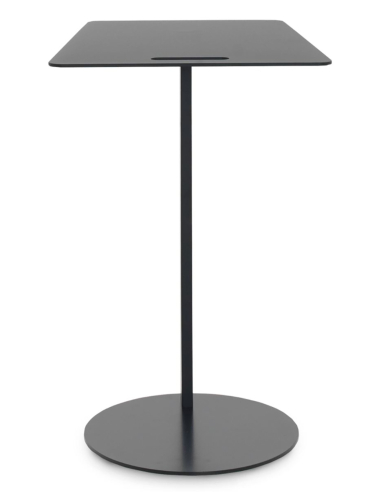 Mesa auxiliar metálica negra cuadrada