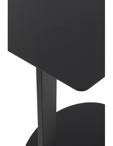 Mesa auxiliar metálica negra cuadrada