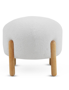 Puf Ola tapizado bouclé blanco 2