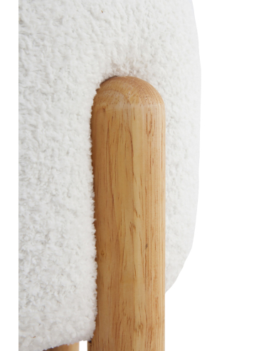 Puf Ola tapizado bouclé blanco