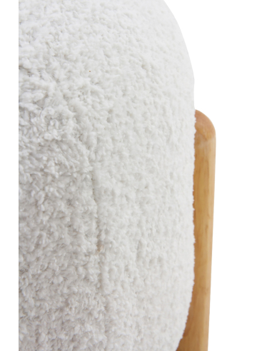 Puf Ola tapizado bouclé blanco