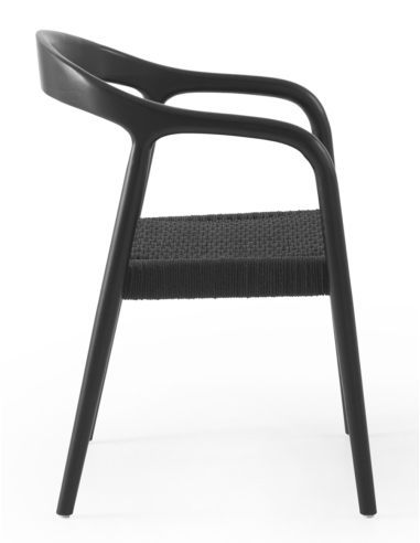 Set 4 sillones negros madera de...