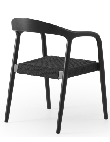 Set 4 sillones negros madera de...