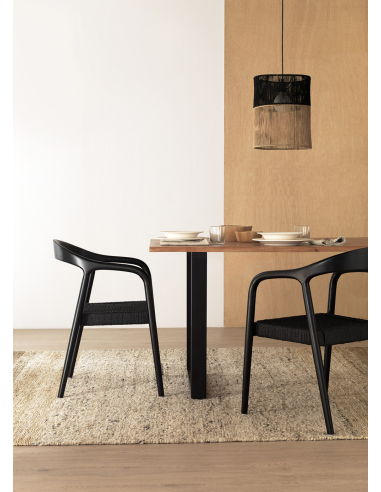 Set 4 sillones negros madera de...